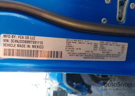 2021 Jeep Compass Trailhawk 4X4 из США, поврежденный, VIN 3C4NJDDB8MT591113